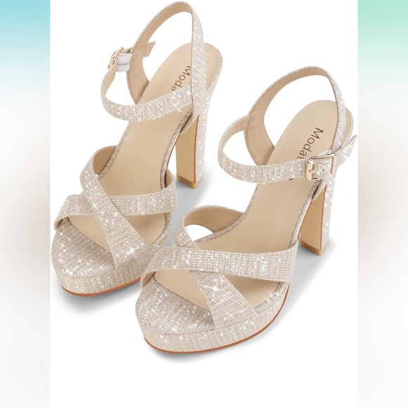 Modatope Platform High Heels Sandals for Women Ankle Strap Heel Sandals - Picture 3 of 12